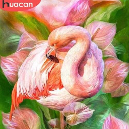 HUACAN Diamond Painting Flamingos Art Rhinestone Full Drill Square New Arrival Diamond Embroidery Animla Cross Stitch Home Decor