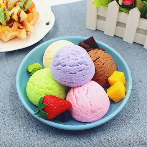 Simulation Ice Cream Ball Fake Sweet Cone Model Lifelike Ice Cream DecorPhotography Props Commercial Party Shop Decorative Foods