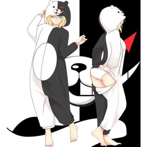 Danganronpa monokuma Pajamas Jumpsuits Summer Winter Flannel Plush Adult cartoon Cosplay Costume