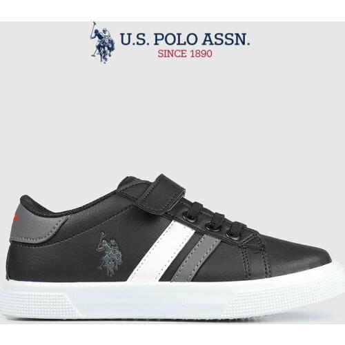 U.S. Polo Assn Siyah Çoçuk Sneaker yeni varış yeni sezon moda şık rahat genş çoçuk unisex spor ayakkabı