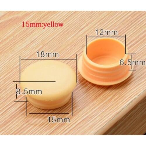 15mm hole cap furniture drilling hole plug cover decoration yellow plastic plug wood chair bed upboard screwpipe dust proof