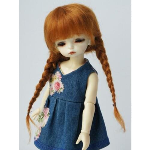Mohair doll wigs JD018 6-7inch 16-18CM YOSD Pretty Anna Double braid BJD Hair 1/6 Resin Toy accessories