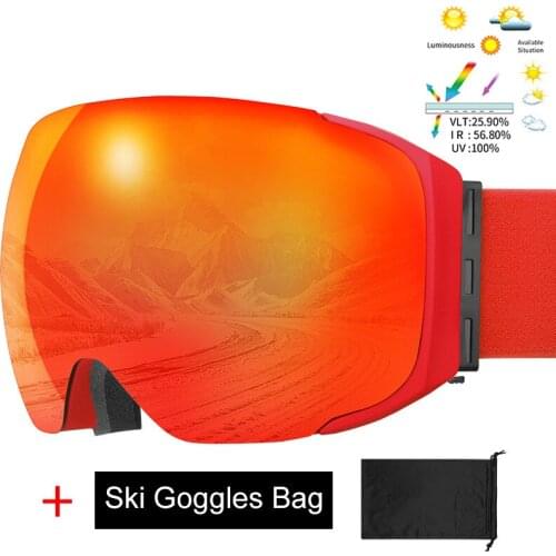 Ski Goggles Magnetic Winter Anti-Fog Double Layer Snowboard Goggles Men Women UV100% Protective Snow Ski Mask Glasses