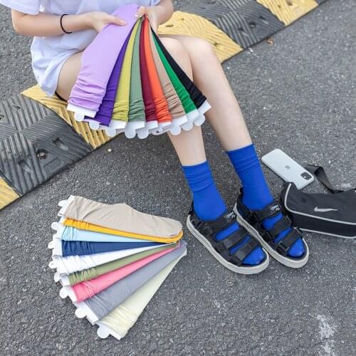 3 Pairs Womens Summer Cotton Breathable Korean Edition Japanese College Wind Morandi Color Department Middle Tube Pile Socks