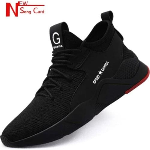New song card 2019 Work safety shoes 35-46 Fashion Lightweight Outdoor Steel Toe Protective Breathable Puncture Proof Work Boots