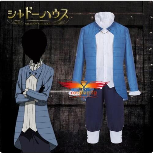 Anime Shadows House Jon Cosplay Costume Outfits Formal Uniform for Adult Men Clothes Blue Jacket Shirt Pants Halloween COS