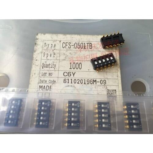 Original new 100% CFS-0501TB gold-plated foot 2.54 dial switch 5 bit encoded 5P SMD