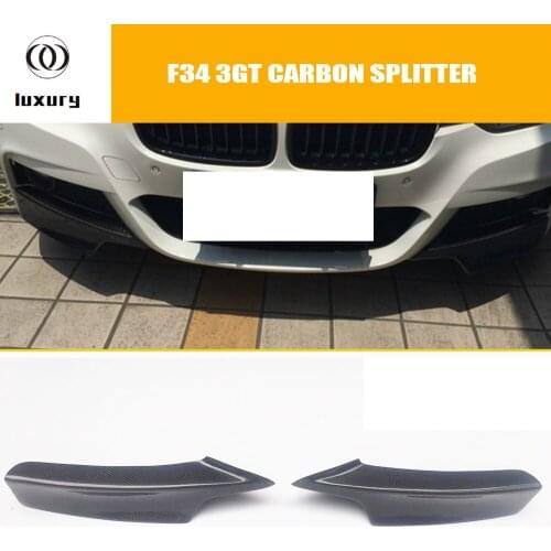 F34 Carbon Fiber Front Bumper Lip Side Splitter Apron for BMW F34 320i GT 328i GT 335i GT 340i GT with M Paclage 2012 - 2018