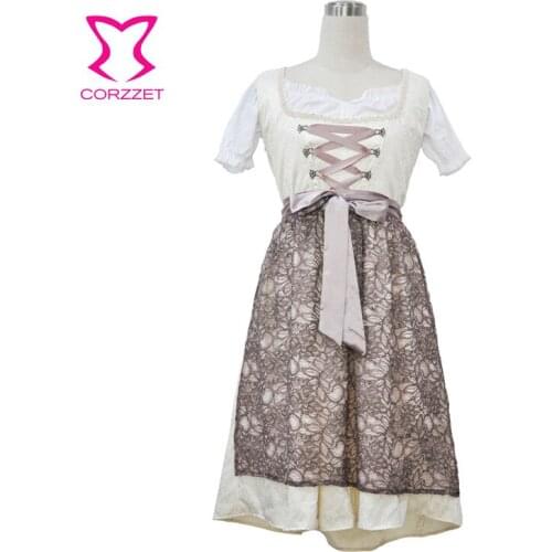 Dirndl Dress Sexy German Oktoberfest Bavarian Beer Girl Wench Costume Maid Outfit Party Fancy Dress Halloween Costumes For Women