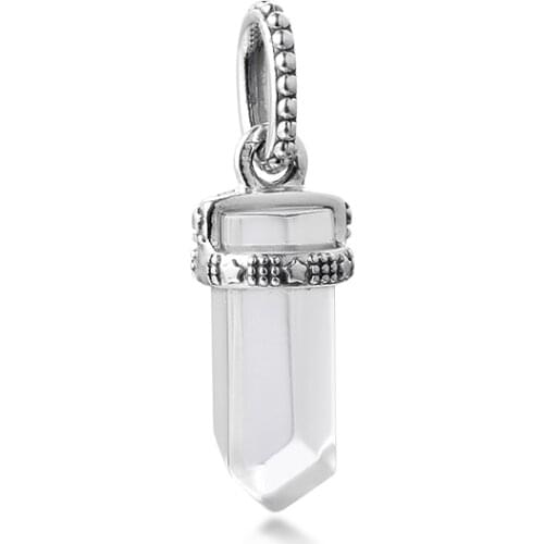 Fits Pandora Bracelet White Amulet Pendant Charm Real 925 Sterling Silver Beads for Women Jewelry DIY Making Silver Bead Charm