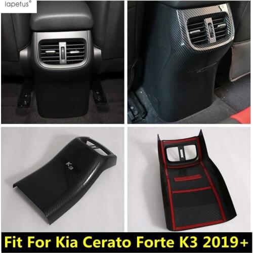 Armrest Box Anti Kick Panel Air Conditioning Outlet Vent Cover Trim Carbon Fiber Look Interior For Kia Cerato Forte K3 2019 2020