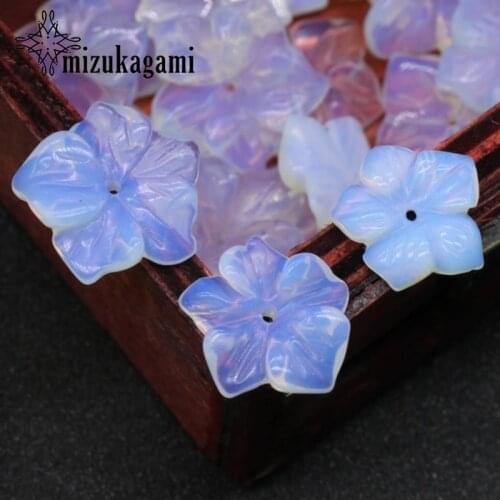 16~20mm 2pcs Natural Stone Charms Pendant Carving flowers Charms Pendant For DIY Jewelry Making Accessories