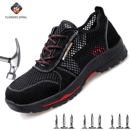 Industrial Steel Mesh Safety Shoes Toe And Puncture-Proof Construction Work Shoes Breathable Mesh Protective Boots