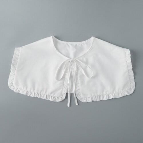 Q1FA 1 Piece Fashionable Women Fake Detachable Shirt Shawl Wrap Decorative Collar False Blouse Top Women Clothes Accessories