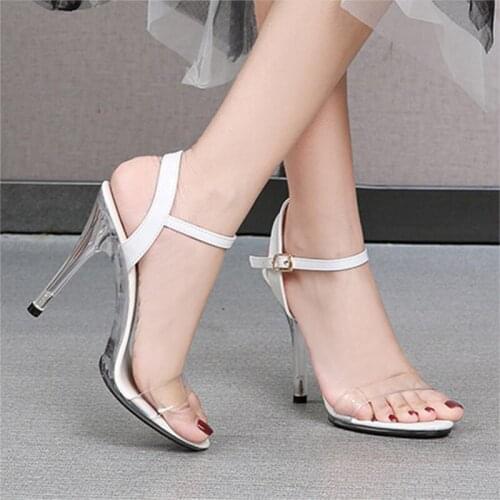 Ladies high heels classic sandals large size 34-43 womens shoes sandals sexy high heels women transparent high heels
