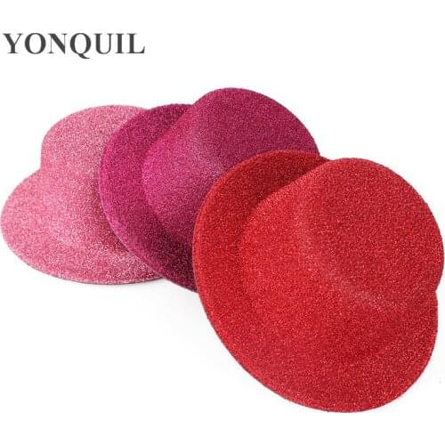 5.2"/13CM 9 Colors BLINGBLING Mini Top Fascinator Hats Glitter Party Headwear DIY Hair Accesspries Occasion Pillbox Headpiece