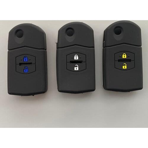 Silicone car key cover Case for Mazda 2 3 5 6 CX7 CX9 RX8 MX5 MPV Demio 2 Button Remote Flip Key