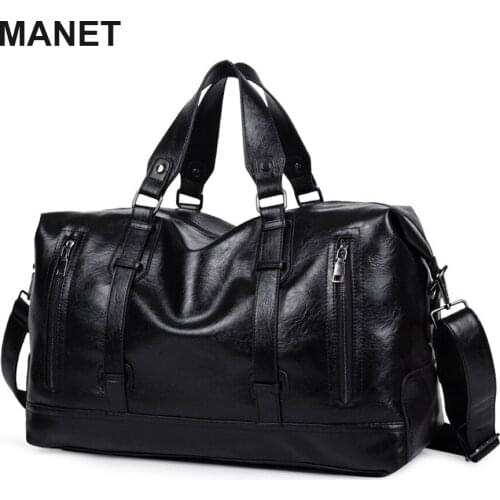 MANET PU Men Travel Bag Duffle Large Capacity Designer Luggage Outdoor Gym Shoulder Bags Business Crossbody Bag Dropshipping