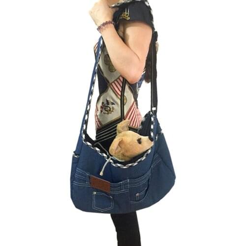 Dark Blue Denim Pet Sling Dog Cat Carrier Bag Free Shipping By CPAM Bag For Dog Or Cat