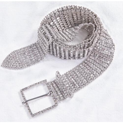 Bride Wedding Crystal Diamond Waist Chain Belts Barry.wang1017 Rhinestone Wide Belt Silver New Fashion Luxury Female for Women