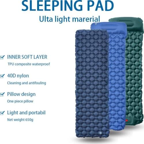 Ultra Light Inflatable 500g Tent Sleeping Mat Presses Inflatable Mattress Camping Sleeping Pad Air Bed Sofa