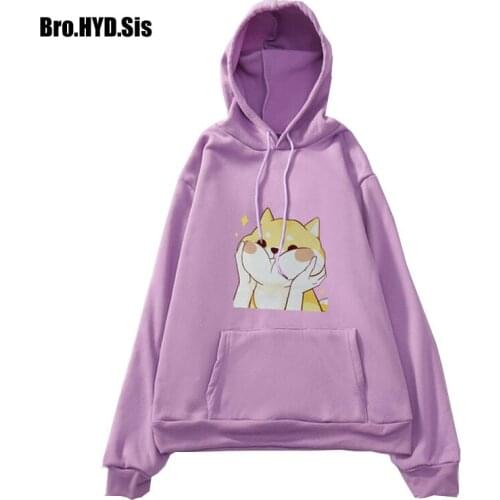Spring Sweatshirts Women Long Sleeve Funny Dog Pattern Shiba Inu Print Hoodie Harajuku Oversized Woman Tops Streetwear Clothing