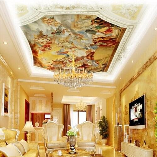 Custom vintage wallpaper, continental oil painting used for ceiling wall waterproof papel de parede