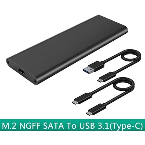 M.2 SATA Ngff To USB 3.1 Type-c Ssd External Hard Drive Gen2 10Gbps Portable Solid State Drive HDD Enclosure Adapter for Laptops