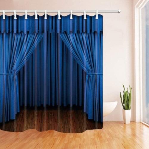 Digital Print Musical Theatre Home Shower Curtains for Bath Blue Stage Screen Polyester Fabric Waterproof Bath Shower Curtain 18