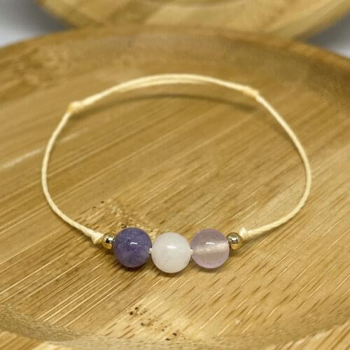 Women Bracelet Fashion Handmade Natural Stones Jewelry Gold Plated Beads Bracelets Gift for Girlfriends Crystal String Bracelet