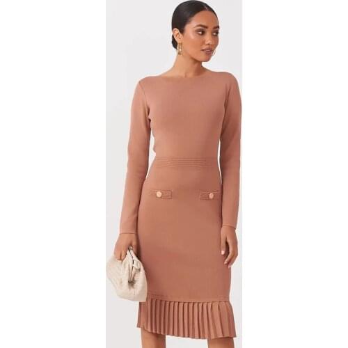 Sexy Black Khaki Knee Length Hot Club Celebrity Runway Dresses 2020 New Winter Ladies Long Sleeve Bandage Dress Vestidos