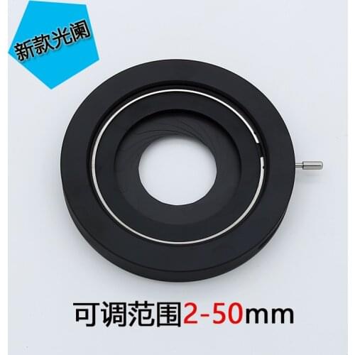1PCS 2-50mm Adjustable Zoom Optical Iris Diaphragm Aperture Condenser Digital Camera Microscope Adapter Use with 11pcs Blades