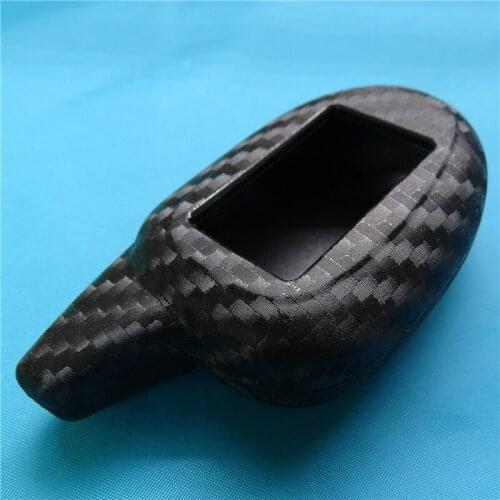 1pc Car Key Case Cover for Scher-Khan Magicar 7-11 M101AS LCD Remote Protector Carbon Fiber Silicone Two Way Car Alarm Cover