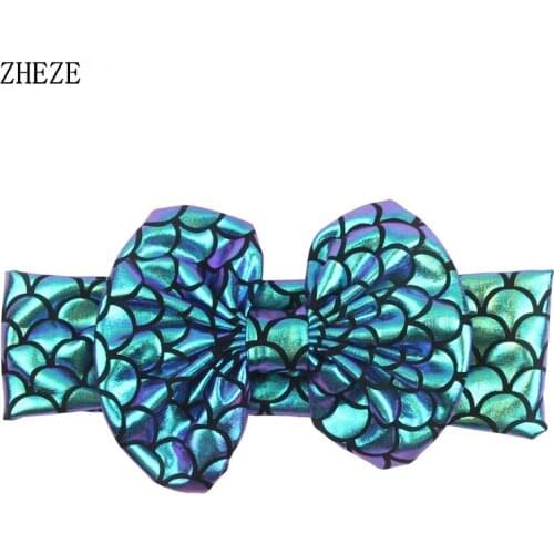 1PC Retail 18 Colors Children Headwrap 5'' Messy Metallic Bow Headband For Girls Metallic Hairbow Kids Hair Accessories