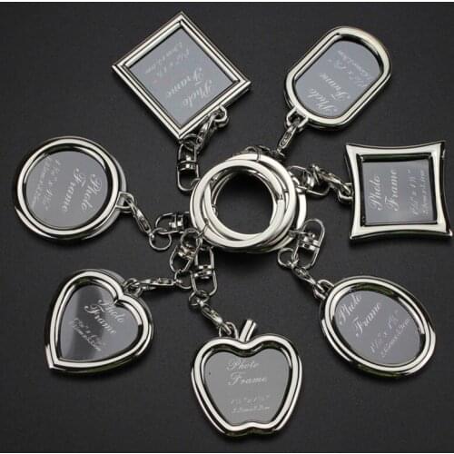 100pcs/lot photo frame key chain key ring best friend family gifts keychains car bag charm llaveros lote trinket S20