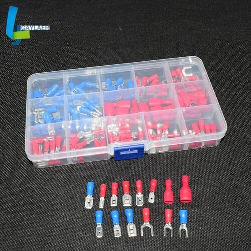 140 pcs 2.8/4.8/6.3 car Moto repair parts tool Wire Waterproof insulation cold pressure Wire Crimp Terminals Assortment Kit