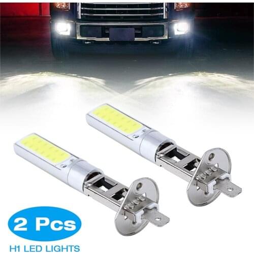 2pcs 12V 0.8A H1 100W Car Auto 2SMD LED Headlight Bulbs 6000K White Low Beam Fog Light Brake Reversing Turn Signals Lamp Parts