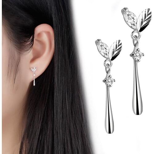 2018 New Creative Leaves Drop Earrings For Women Wedding Birthday Gift Lady Fashion Jewelry Brincos Dropshipping eh375