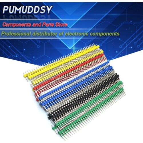 30PCS (6 Colors Each 5pcs)Pin Connector Male 2.54mm Pitch Pin Header Strip Single Row 40 pin Connector Kit for PCB board