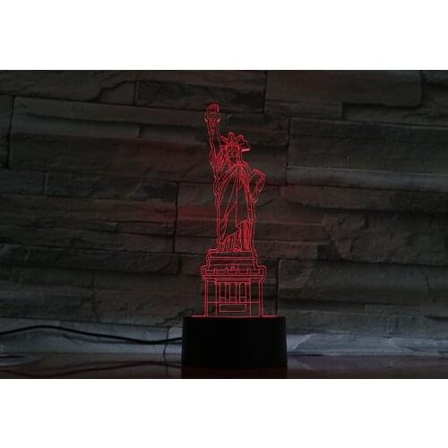 3D Lamp Statue of Liberty Battery Powered Awesome Decoration for Christmas Touch Sensor Led Night Light Lamp 3D Illusion