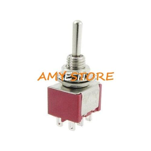 4pcs 2A/250VAC 5A/120VAC Momentary ON/OFF/ON 2P2T DPDT Toggle Switch 6 Pins MTS-223