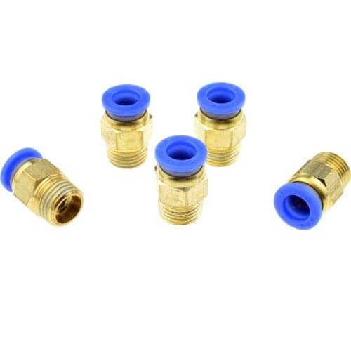 5pcs 4mm OD Push In Tube to 1/4"BSP male M10 thread Straight Pneumatic Tube Quick Fittings Adapter