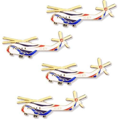 LOTS 5PCS Large Size AC 313 transport helicopter Lapel Hat Tie Cap Pin Badge Aviator Aircraft Pilot Gift 4.6 x 2CM