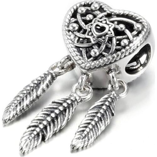 925 sterling silver pendant dream catcher charm fit original pandora bracelet beads silver accessories jewelry for women making