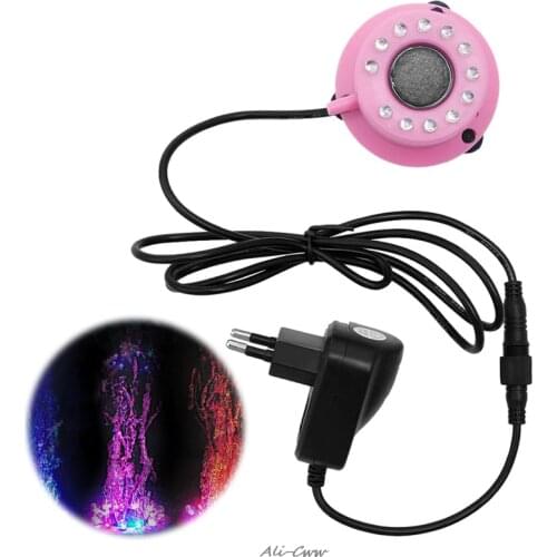 1PC Fish Tank Mini Colorful Submersible Light 12 LEDs Air Curtain Bubbles Aquarium Accessories EU Plug New Drop shipping