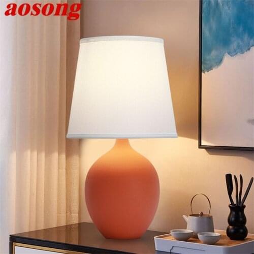 AOSONG Dimmer Table Lamp Ceramic Desk Light Contemporary Simple Decoration for Home Bedroom
