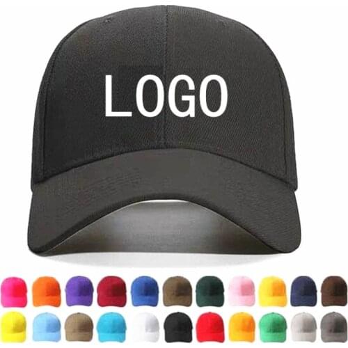New Adult men 100% cotton baseball cap 1piece custom logo DIY curved visor snapback hats Embroidery