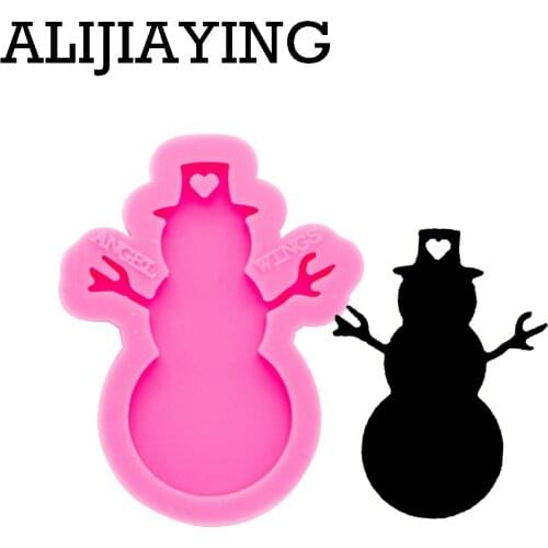 DY0254 Glitter Christmas snowman mold craft epoxy resin DIY mould silicon mold for Keychain decoration resin jewelry
