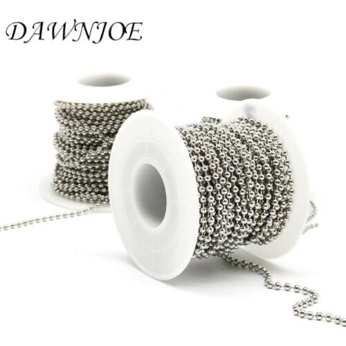 10Meter/Roll 1.5 /2/2.4mm Beads Ball ball chain stainless steel Jewelry DIY Making Key chain Necklaces Jewelry Supplies Finding