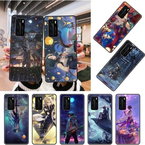 Phone Case For Huawei P4 P10 P30 P20 Lite P Smart Z Pro Black Cover Back Art Hoesjes Tpu Coque Soft Funda Anime Handsome Man